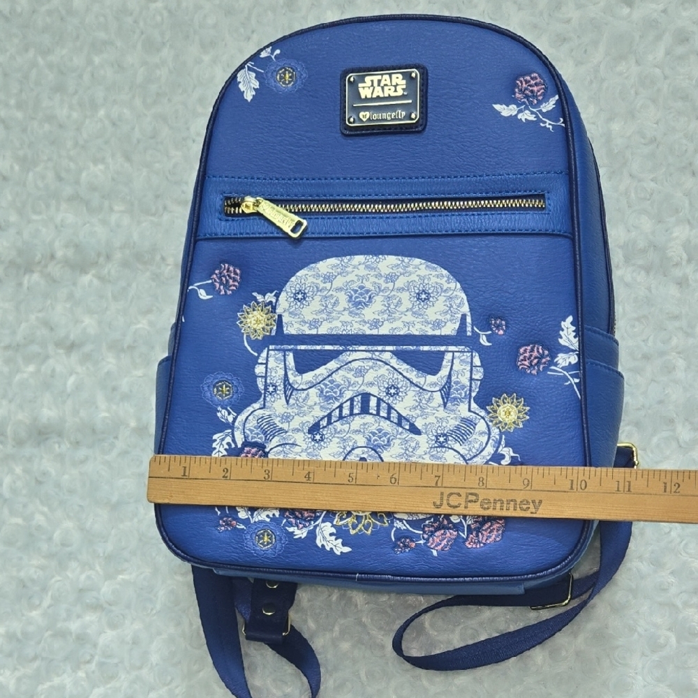 Star Wars Blue Floral Stormtrooper Kids Backpack with Matching Wallet - Picture 16 of 16
